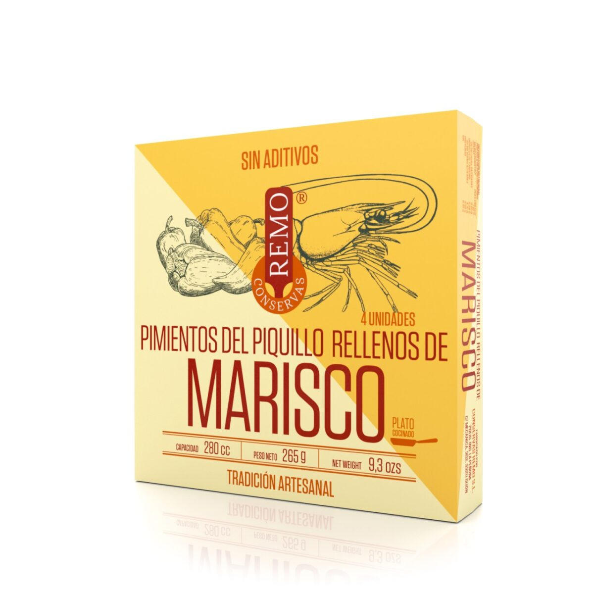 Pimientos del Piquillo rellenos de Marisco de Conservas Remo, Gorfolí tienda online de productos gourmet asturianos