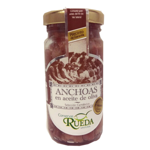 Anchoas de Santoña en aceite de oliva de Conservas Rueda, Gorfolí tienda online de productos gourmet