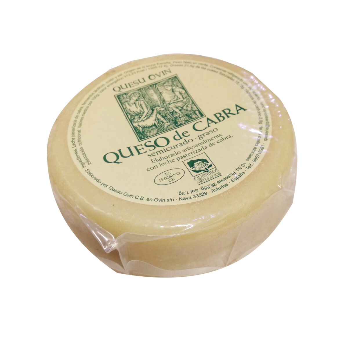 Queso de Cabra semicurado de Quesu Ovín - Quesos Asturianos, Gorfolí Gourmet tienda online de productos de Asturias
