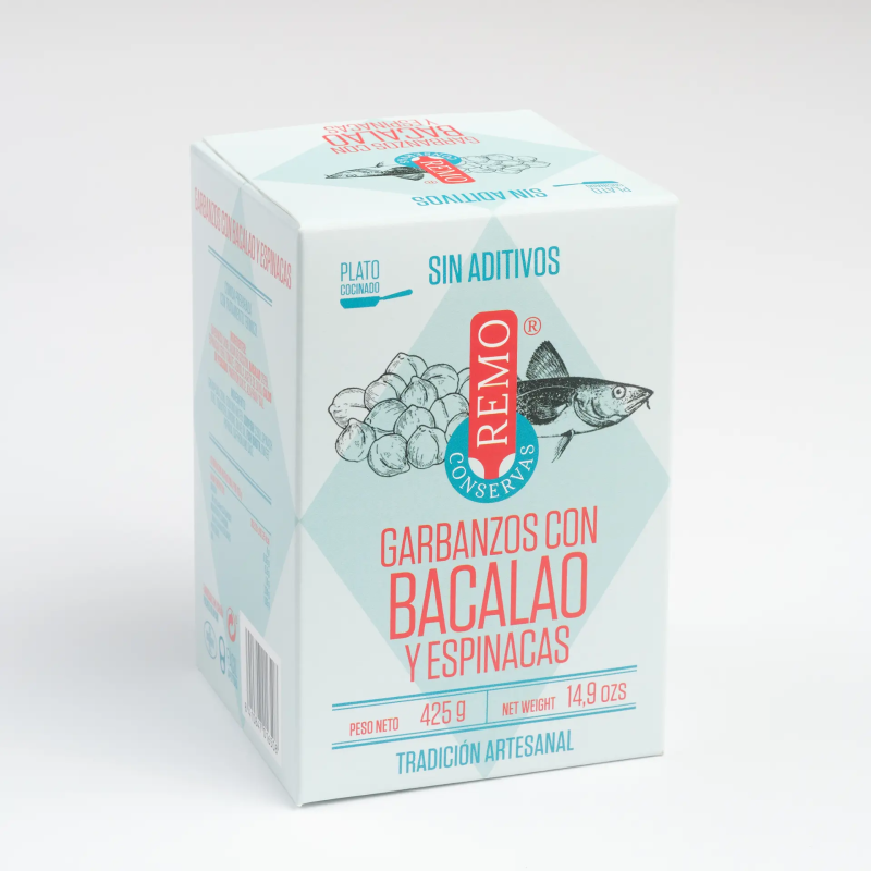 Garbanzos con Bacalao y espinacas Remo
